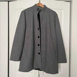 Women's Gray Button-Up Coat
